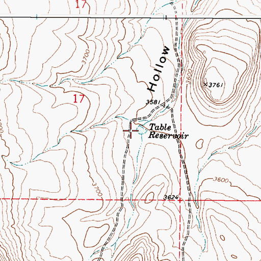 Topographic Map of Table Reservoir, OR