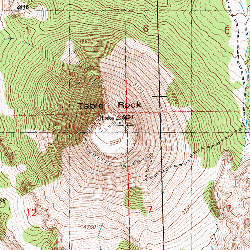 Topographic Map of Table Rock, OR