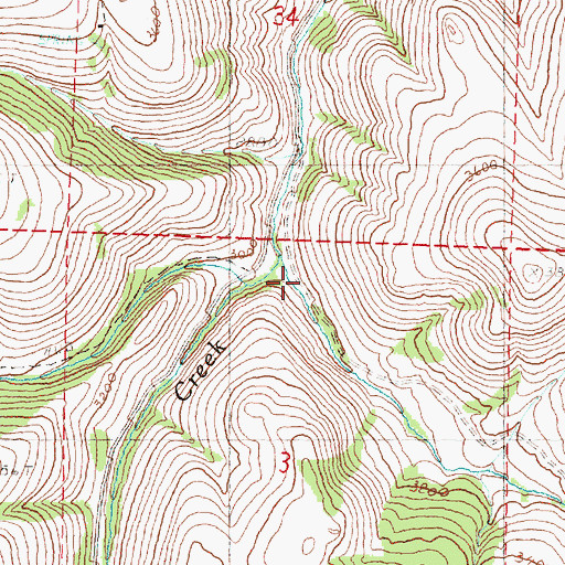 Topographic Map of Tamarack Creek, OR