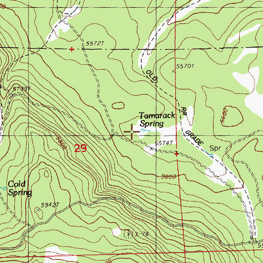 Topographic Map of Tamarack Spring, OR