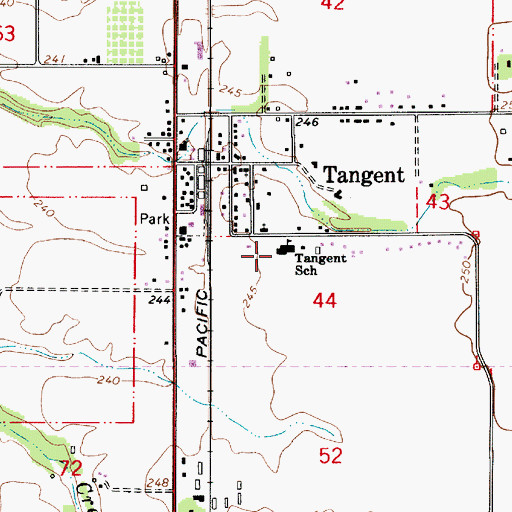 Topographic Map of Tangent Elementary School, OR