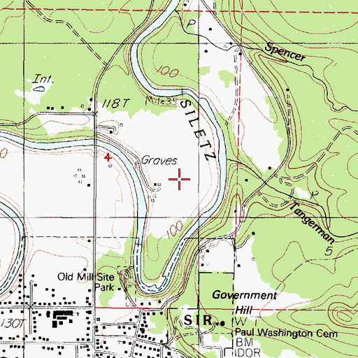 Topographic Map of Tangerman Creek, OR