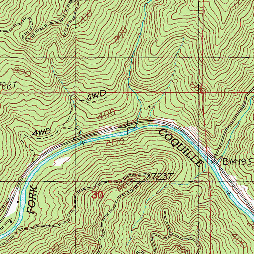Topographic Map of Tanner Creek, OR