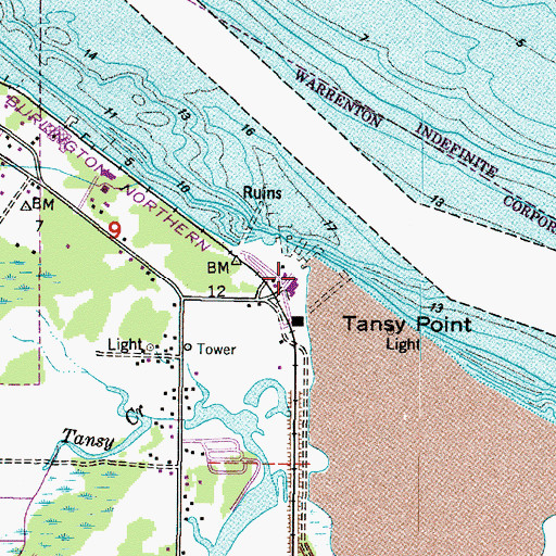 Topographic Map of Tansy Point, OR