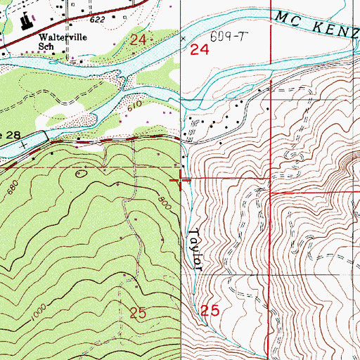 Topographic Map of Taylor Creek, OR