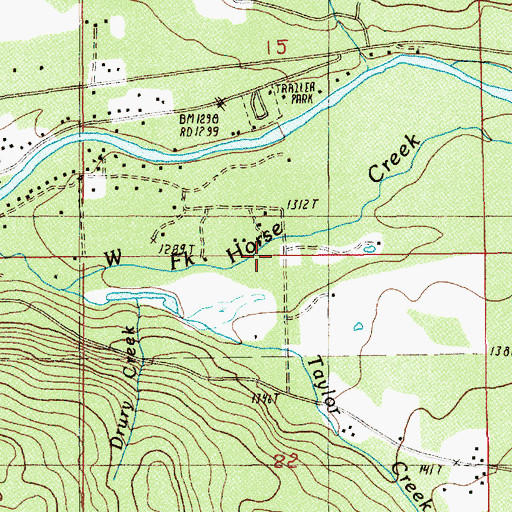 Topographic Map of Taylor Creek, OR