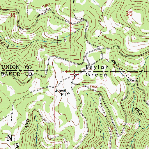 Topographic Map of Taylor Green, OR