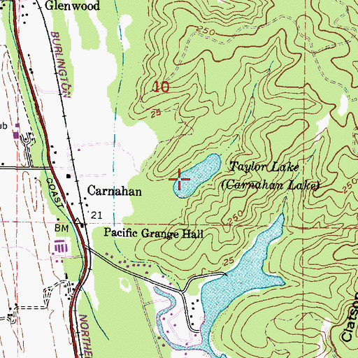 Topographic Map of Taylor Lake, OR