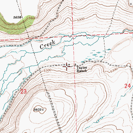 Topographic Map of Taylor Ranch, OR
