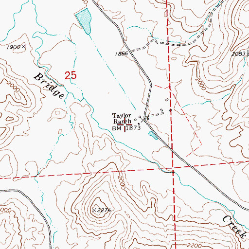 Topographic Map of Taylor Ranch, OR