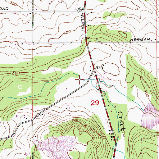 Topographic Map of Teasel Creek, OR