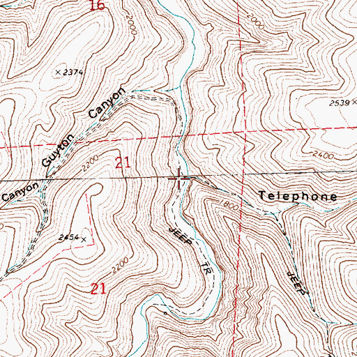 Topographic Map of Telephone Canyon, OR