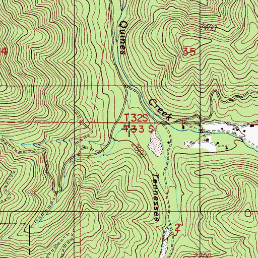 Topographic Map of Tennessee Gulch, OR