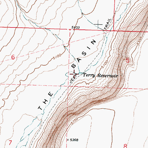 Topographic Map of Terry Reservoir, OR