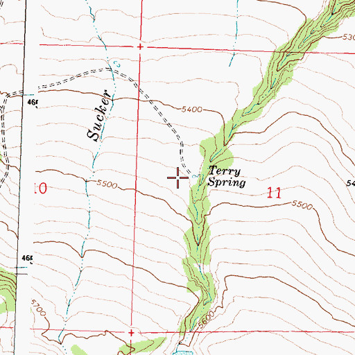 Topographic Map of Terry Spring, OR