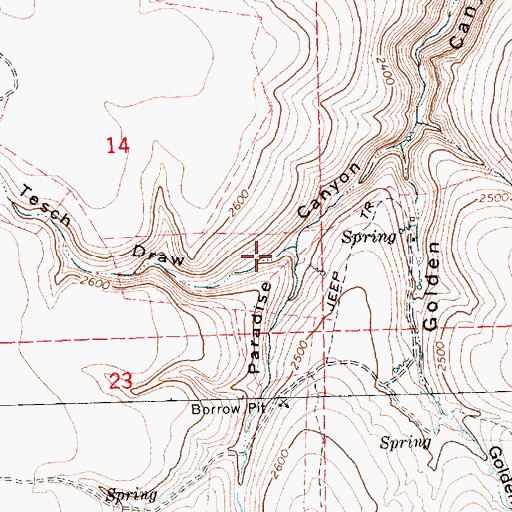 Topographic Map of Tesch Draw, OR