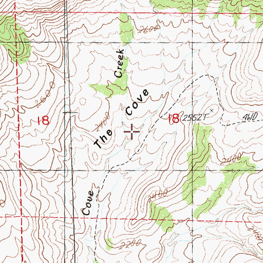Topographic Map of The Cove, OR