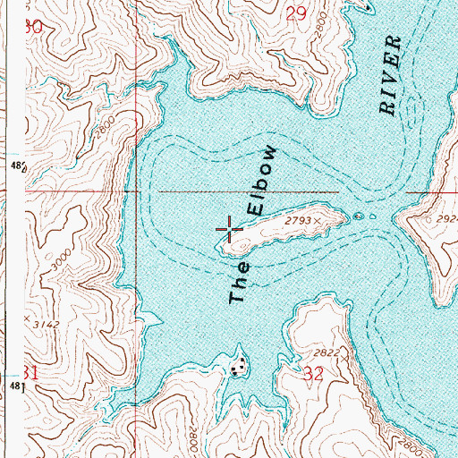 Topographic Map of The Elbow, OR