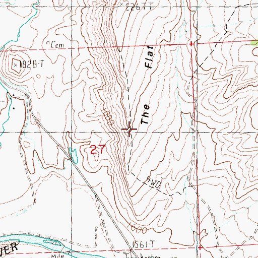 Topographic Map of The Flat, OR