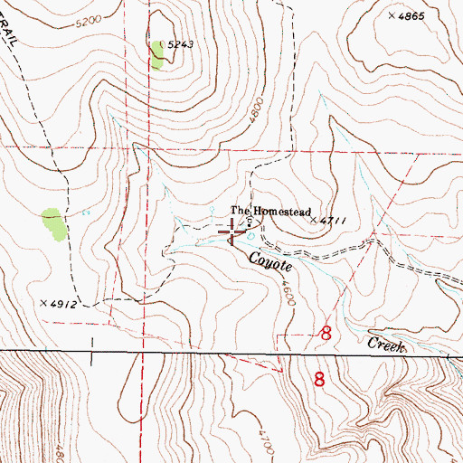 Topographic Map of The Homestead, OR