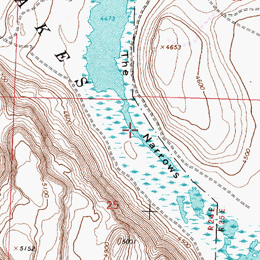 Topographic Map of The Narrows, OR