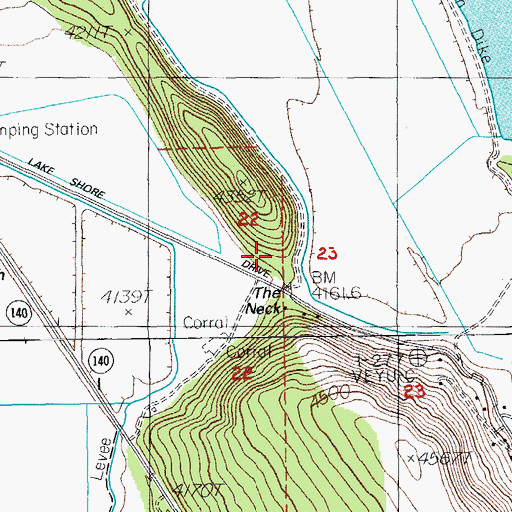 Topographic Map of The Neck, OR