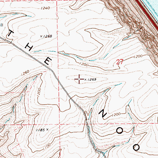 Topographic Map of The Nook, OR