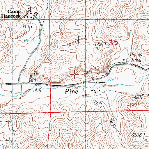 Topographic Map of The Palisades, OR