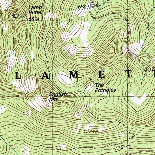 Topographic Map of The Potholes, OR