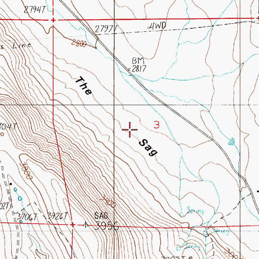Topographic Map of The Sag, OR