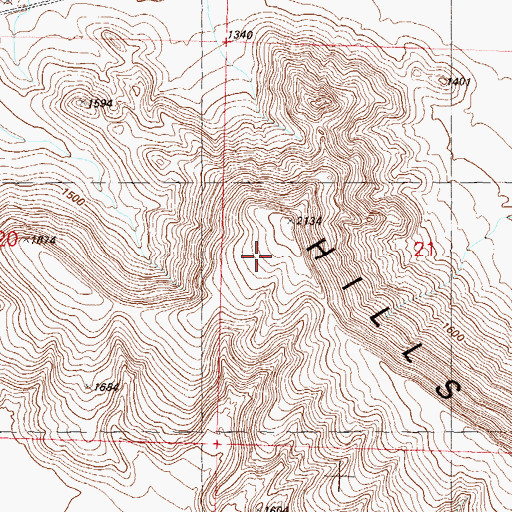 Topographic Map of Bear Hills, AZ