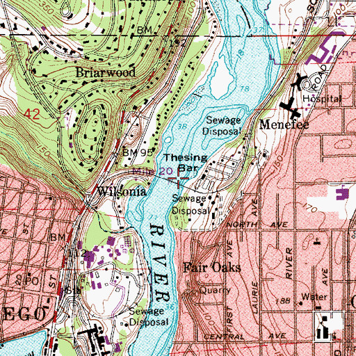 Topographic Map of Thesing Bar, OR