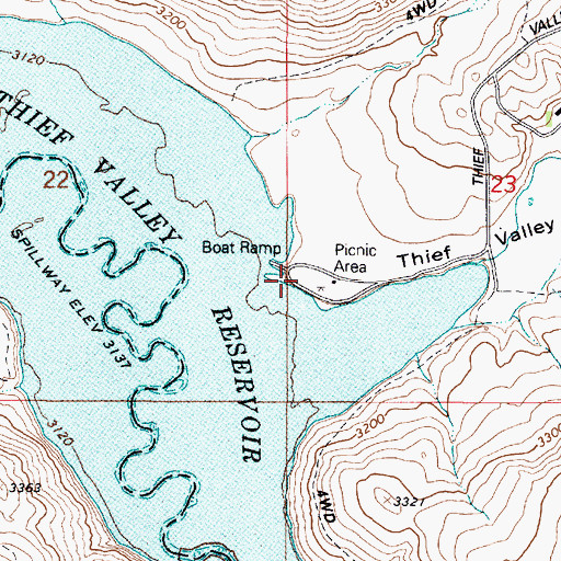 Topographic Map of Thief Valley, OR