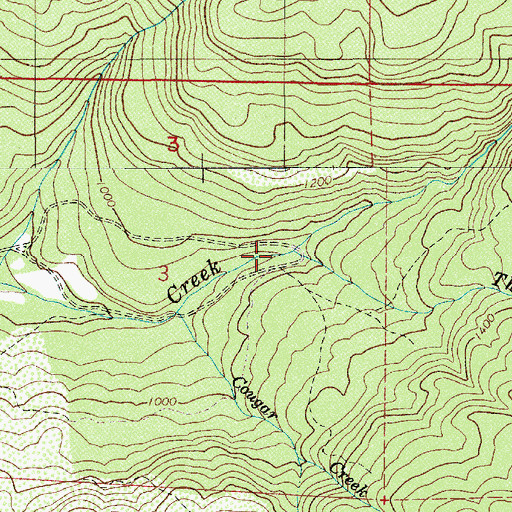 Topographic Map of Thomas Creek, OR