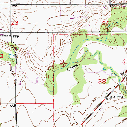 Topographic Map of Thomas Creek, OR