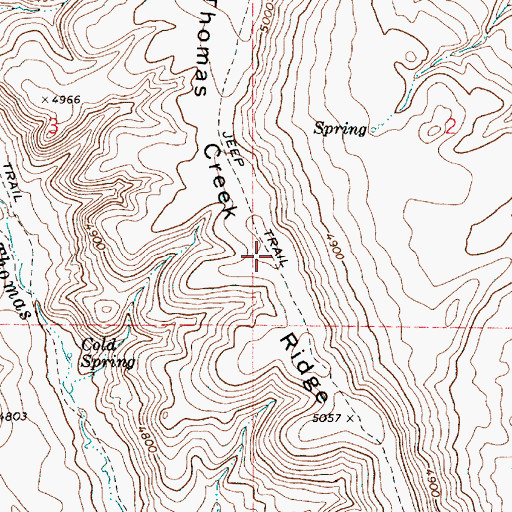 Topographic Map of Thomas Creek Ridge, OR