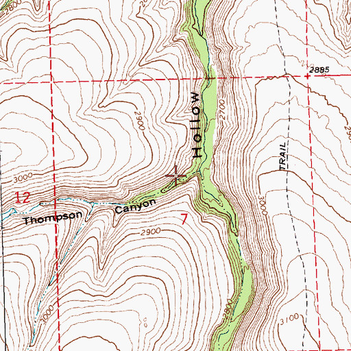 Topographic Map of Thompson Canyon, OR