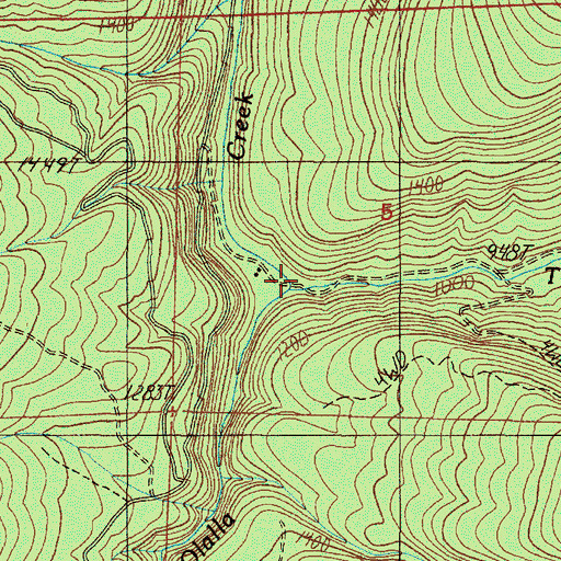 Topographic Map of Thompson Creek, OR