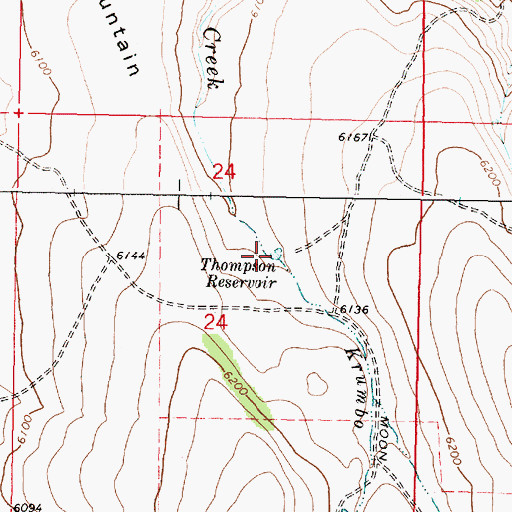 Topographic Map of Thompson Reservoir, OR
