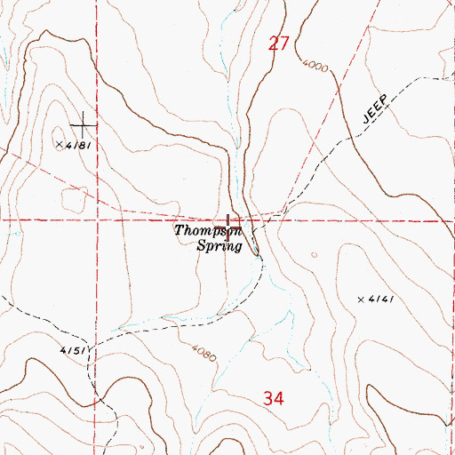 Topographic Map of Thompson Spring, OR