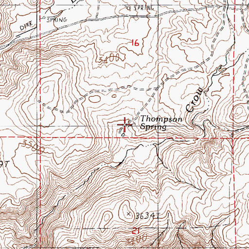 Topographic Map of Thompson Spring, OR