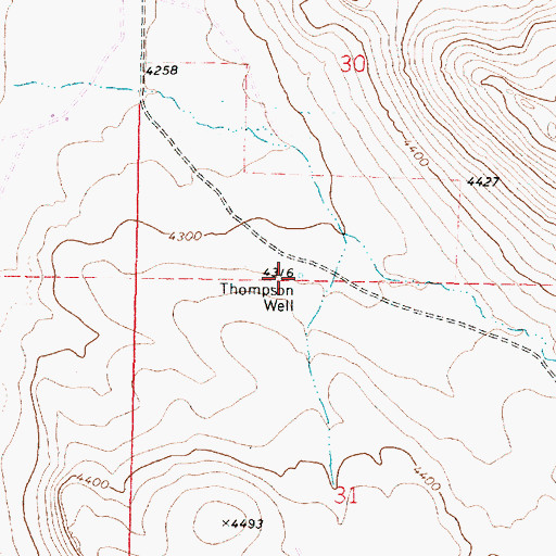Topographic Map of Thompson Well, OR