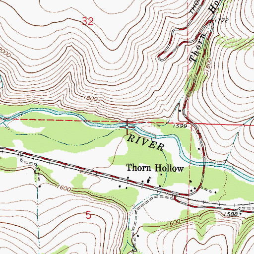 Topographic Map of Thorn Hollow Creek, OR