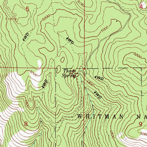 Topographic Map of Thorn Spring, OR