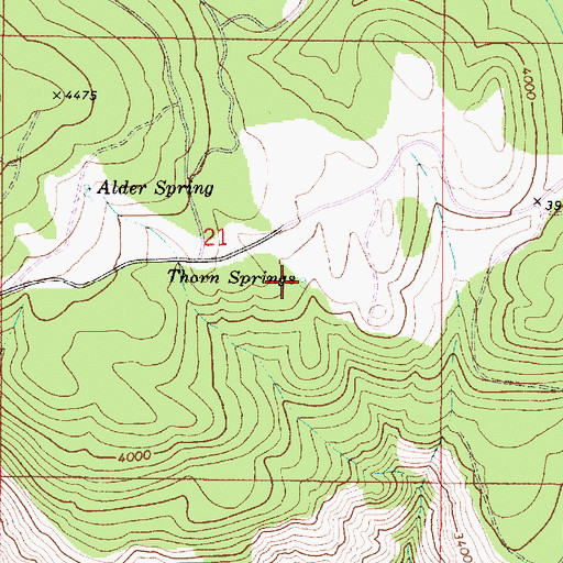 Topographic Map of Thorn Springs, OR