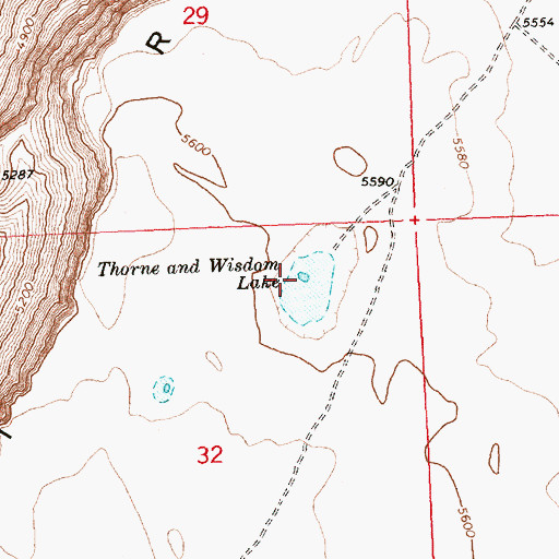 Topographic Map of Thorne and Wisdom Lake, OR