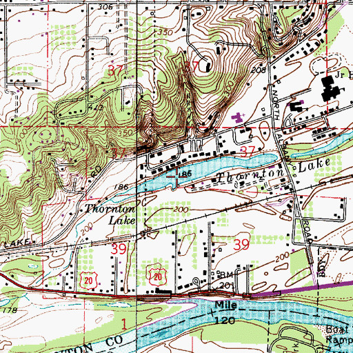 Topographic Map of Thornton Lake, OR