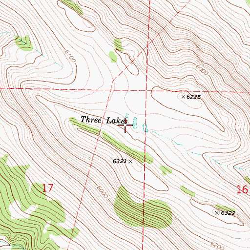Topographic Map of Three Lakes, OR
