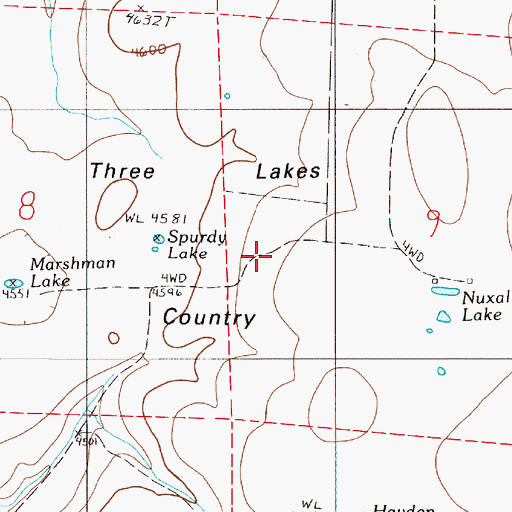 Topographic Map of Three Lakes Country, OR