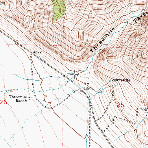 Topographic Map of Threemile Canyon, OR